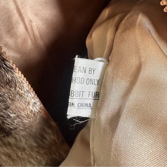 1980s Vintage Niki Rabbit Fur Knit Jacket Scarf Pom Pom Small - Picture 8 of 12